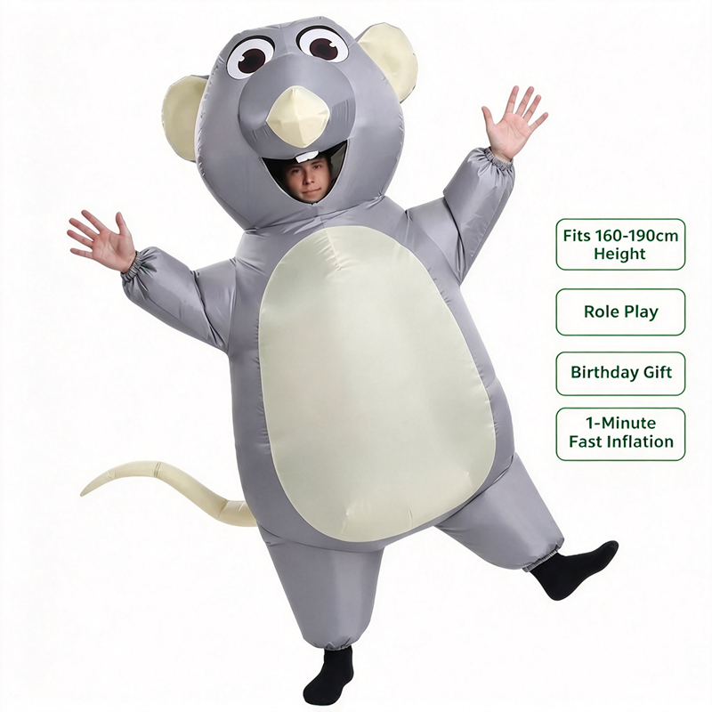 Disfraz de ratón gris inflable - Party Games For Adults And Kids reseña y precio